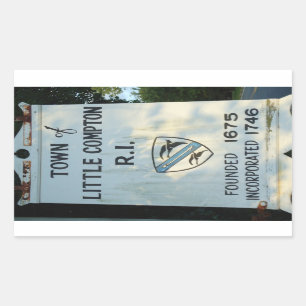 Little Compton, RI Founded sign Rectangular Sticker