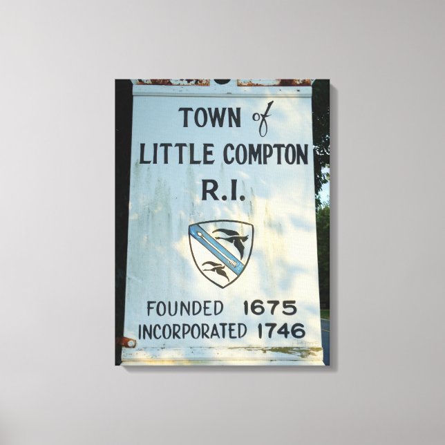 Little Compton, RI founded sign Wrapped Canvas (Front)