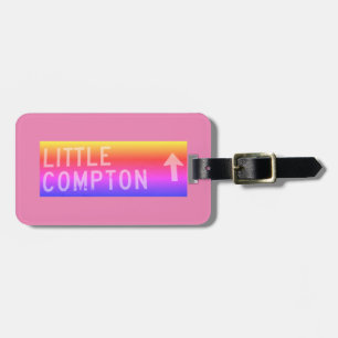 Little Compton, RI Vintage Rainbow Sign Luggage Tag