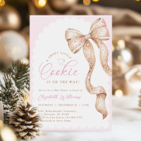 Little Cookie Bow Baby Shower Invitation