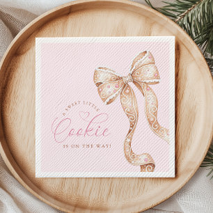 Little Cookie Bow Baby Shower Napkins