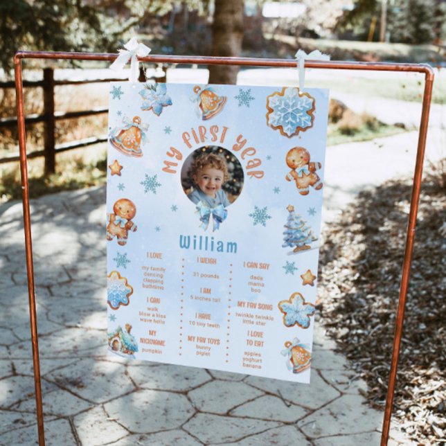 Little cookie  boy 1st birthday photo Milestone Poster (Creator Uploaded)