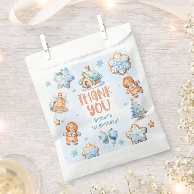 Little Cookie Boy Christmas 1st birthday Thank you Favour Bags (Clipped)