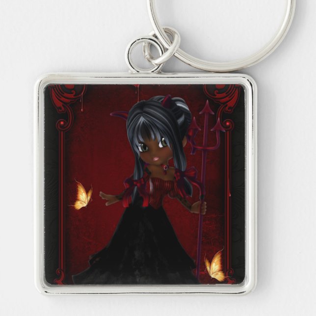 Little Cookie Devil Girl Design 4 Keychain (Front)