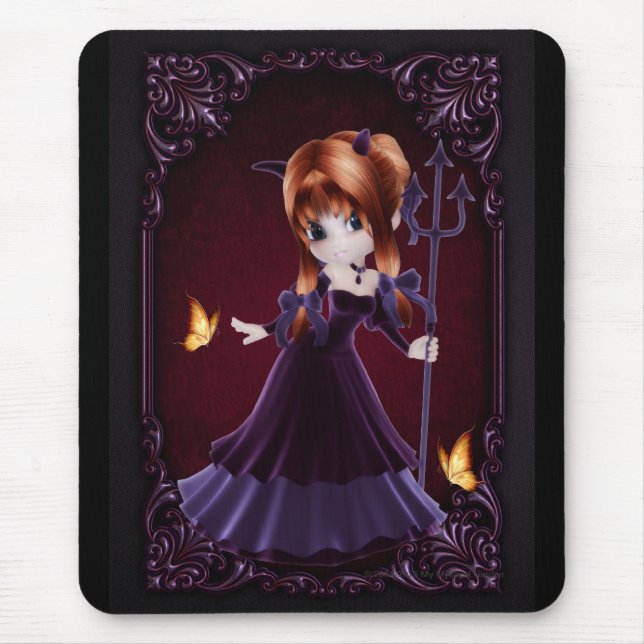 Little Cookie Devil Girl Design 5 Mouse Mat (Front)