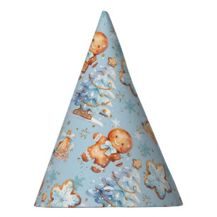 Little Cookie Gingerbread man boy blue Birthday Party Hat