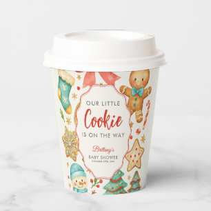 Little Cookie Is On The Way Christmas Baby Shower Paper Cups