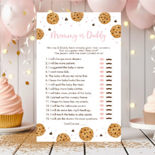 Little Cookie Pink Girl Mummy or Daddy Shower Game