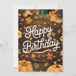 Little Cosy Wish Autumn Fall Happy Birthday Card