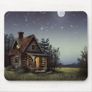 Little Cottage In The Moonlight Mouse Mat