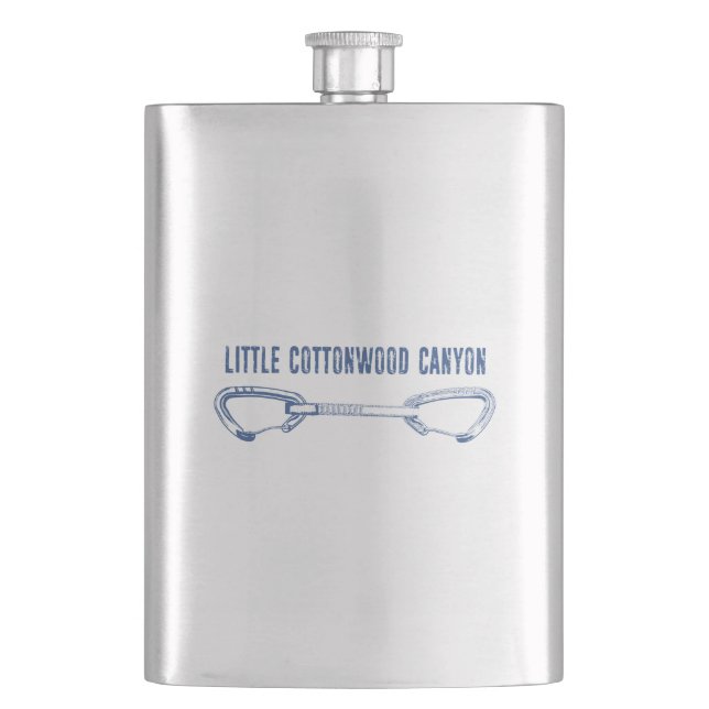 Little Cottonwood Canyon Climbing Quickdraw Hip Flask (Front)