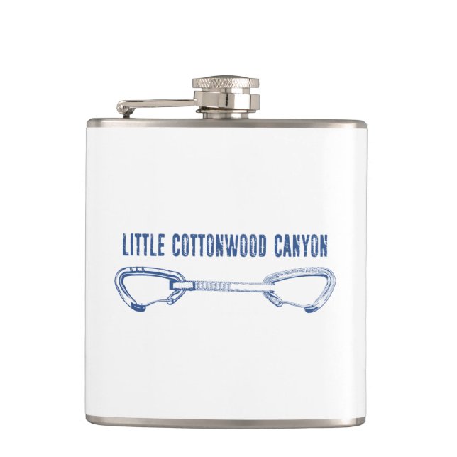 Little Cottonwood Canyon Climbing Quickdraw Hip Flask (Front)