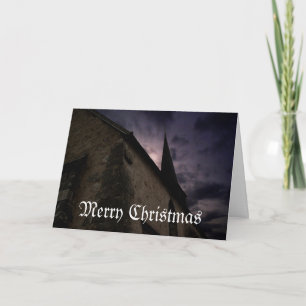 Little country church Merry Christmas card