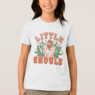 Little Country Ghouls Halloween Ghost Typography Tri-Blend Shirt