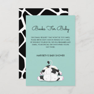Little Cow Baby Shower Bring A Book Request Card