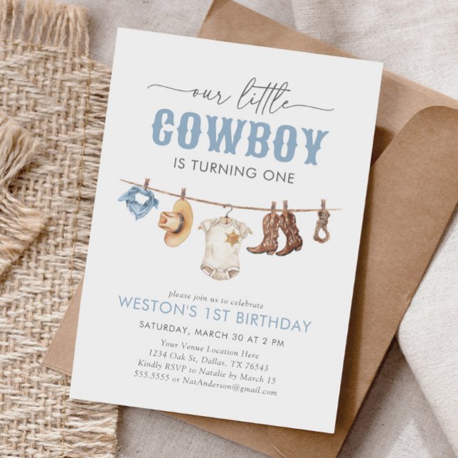 Little Cowboy 1st Birthday Invitation (Creator Uploaded)