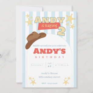 Little Cowboy 2nd Birthday Invitation Western