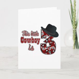 Little Cowboy 3rd Birthday Card