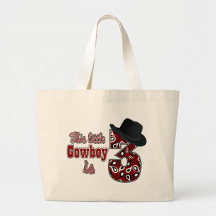 Little Cowboy 3rd Birthday Large Tote Bag