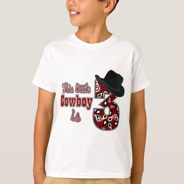 Little Cowboy 3rd Birthday T-Shirt (Front)