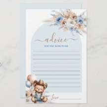 Little Cowboy Advice for the Mum To Be card