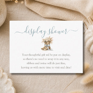 Little Cowboy Baby Boy Shower Party Display Shower Enclosure Card