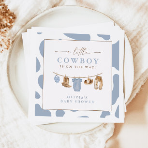 Little Cowboy Baby Clothesline Baby Shower Napkin
