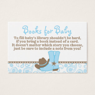 Little Cowboy Baby Shower Book Request Card