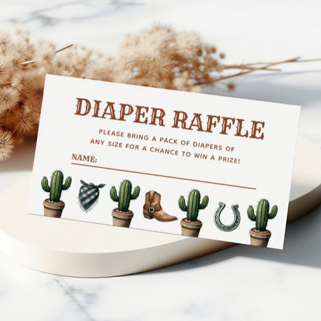 Little Cowboy Baby Shower Diaper Raffle Enclosure Card (Creator Uploaded)