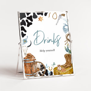 Little Cowboy Baby Shower Drinks Poster