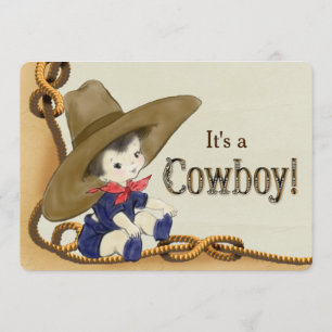 Little Cowboy Baby Shower Invitation