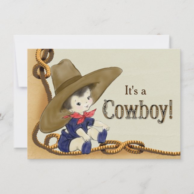Little Cowboy Baby Shower Invitation (Front)