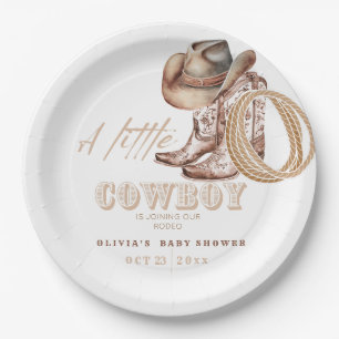 Little Cowboy Baby shower  Paper Plate
