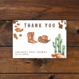 Little Cowboy Baby Shower Thank you Card