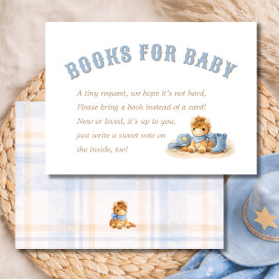 Little Cowboy Blue Baby Shower Books For Baby Enclosure Card