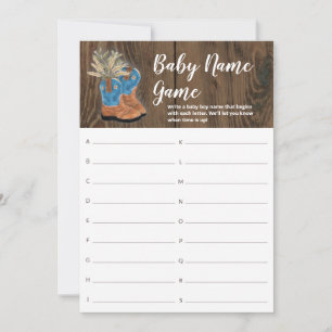 Little Cowboy Bootie Baby Shower Name Game