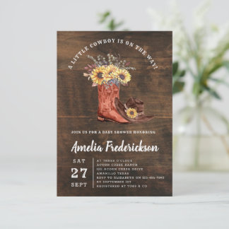 Little Cowboy Boots Baby Shower Invitation
