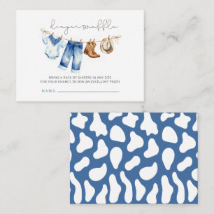 Little Cowboy Boy Baby Shower Diaper Raffle Enclosure Card