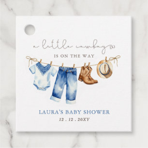 Little Cowboy Boy Baby Shower Favour Tags