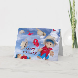 Little cowboy child troll Happy Birthday card