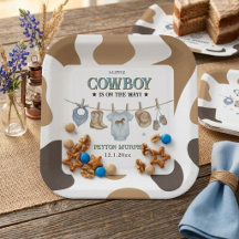 Little Cowboy Clothesline Baby Shower Square