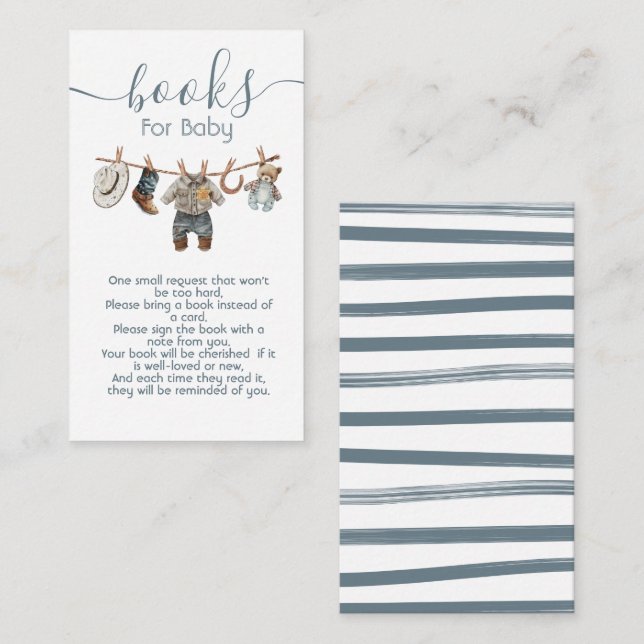 Little Cowboy clothesline Books for Baby Enclosure Card (Front/Back)
