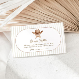 Little Cowboy Clothesline Diaper Raffle Enclosure Card