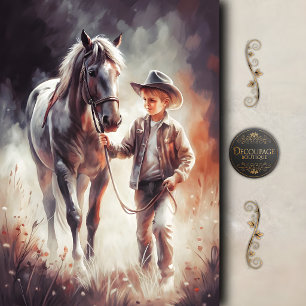 Little Cowboy Companion Decoupage Tissue Paper