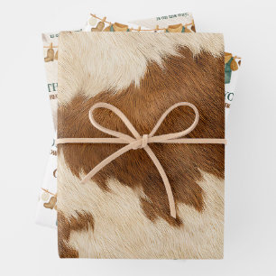 Little Cowboy Cow Western Clothesline Baby Shower Wrapping Paper Sheet