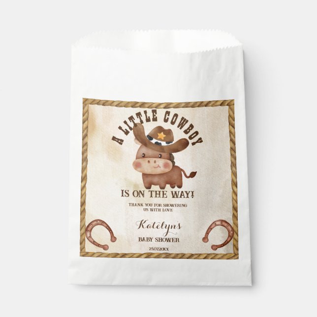Little cowboy cute baby horse baby shower  favour bags (Front)
