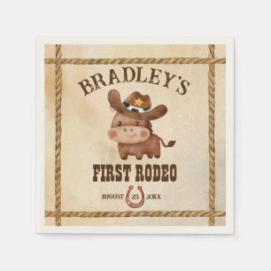 Little cowboy cute baby horse first rodeo napkin