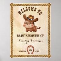Little cowboy cute baby horse in a hat baby shower
