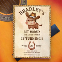 Little cowboy cute baby horse in a hat birthday