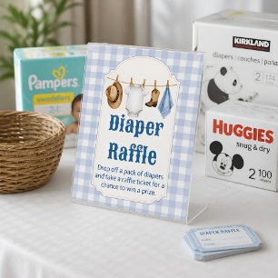 Little Cowboy Diaper Raffle Pedestal Sign